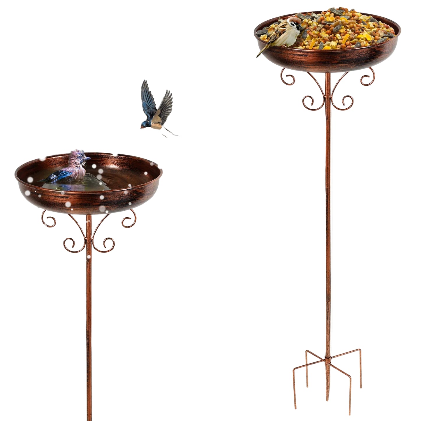 Metal Garden Bird Bath (3 designs available)