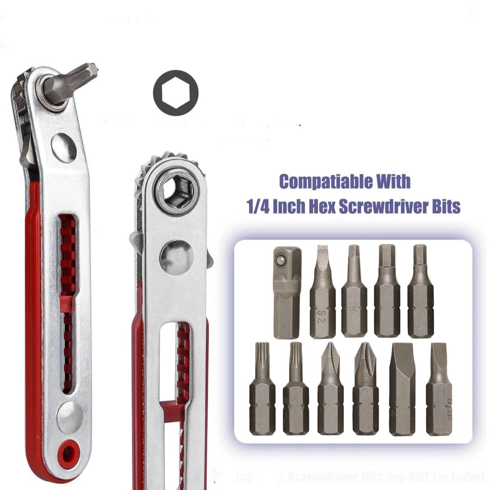Mini Two-Way Ratchet Screwdriver – Flat/Hex Head (3 type of sets available)