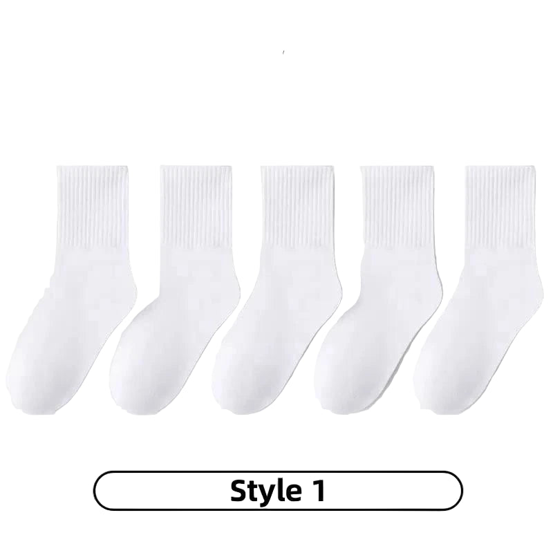 Cotton Sport Socks – 5 Pairs (Ages 3–13) (5 colours available)