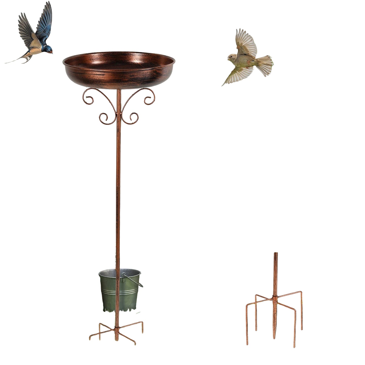 Metal Garden Bird Bath (3 designs available)