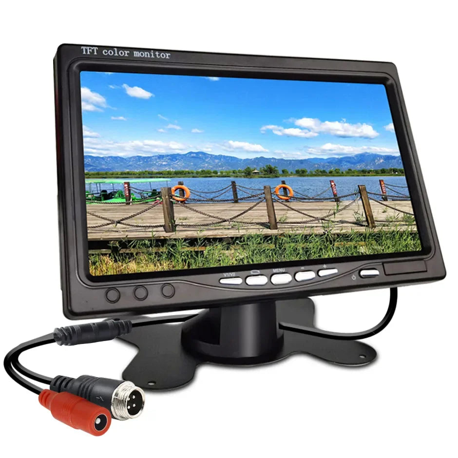Backup Reverse Camera with 7" LCD Monitor – Easy Install 12V/24V CVBS
