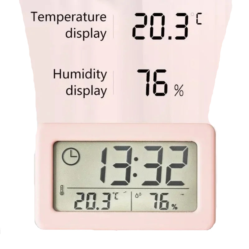 LCD Electronic Clock with Thermometer (5 colours available)