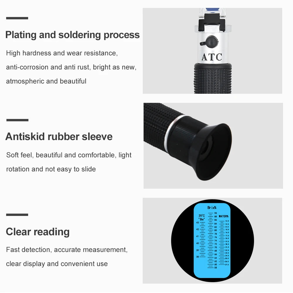 Honey Handheld Refractometer Brix 58–90% Sugar Meter