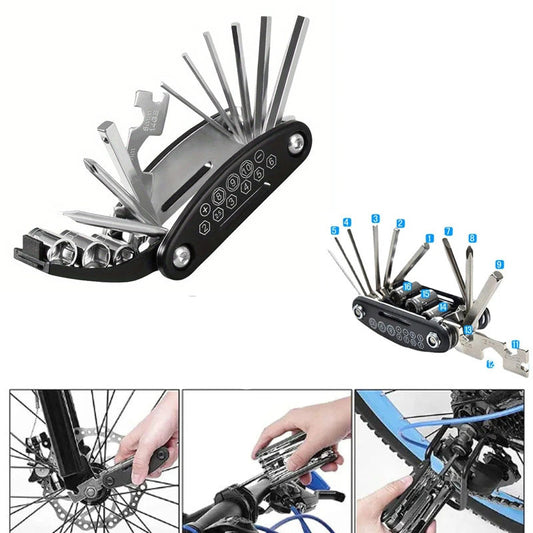 Folding Bike & Motorcycle Repair Tool Kit (16 in 1)