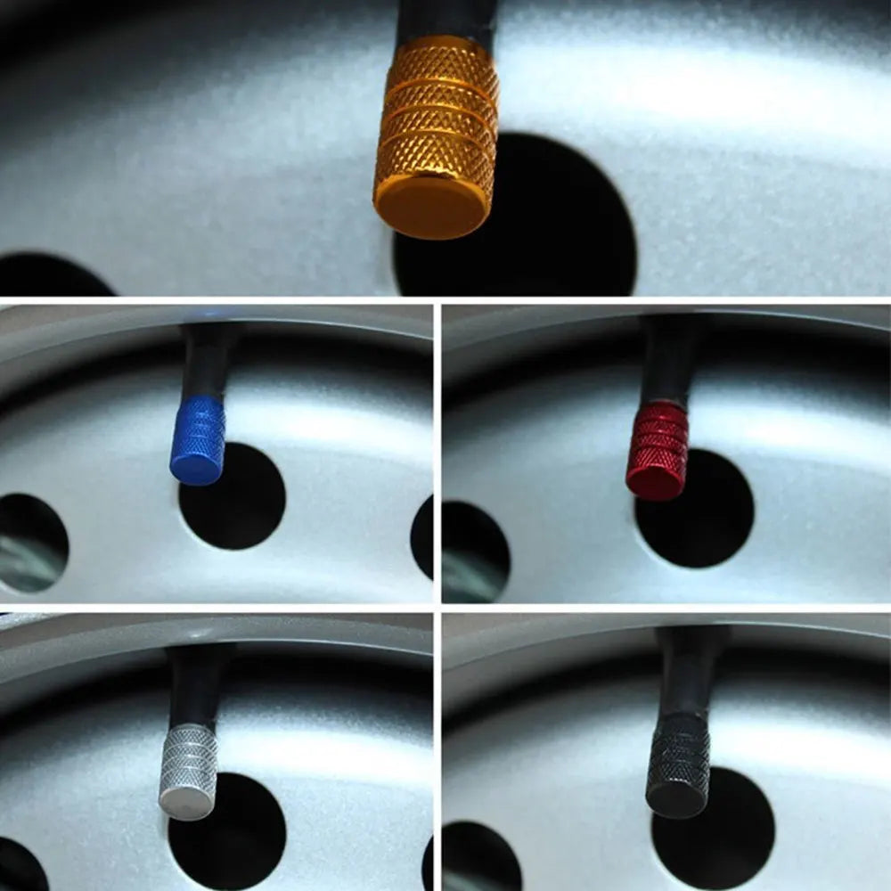 Aluminium Tire Valve Stem Caps (4Pcs) (different colours available)