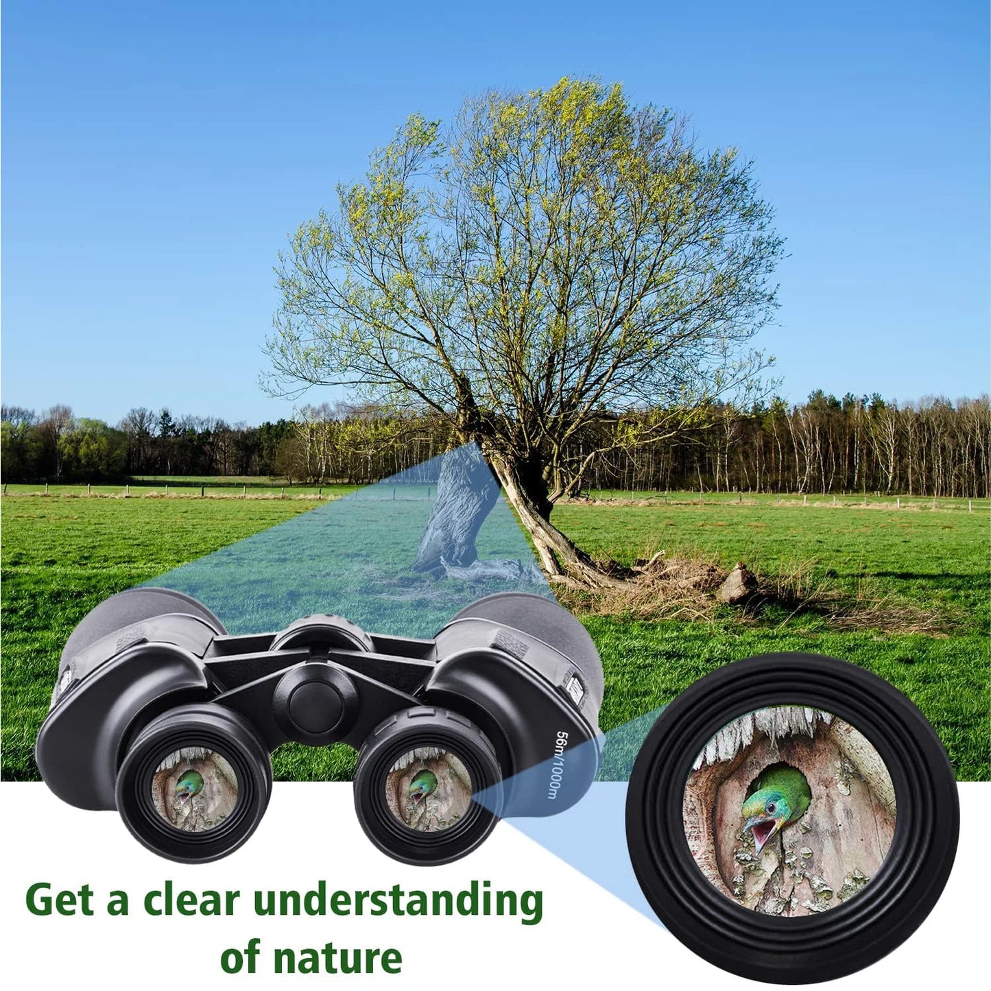 Long Range Binoculars – FMC Coated BAK4 Prism, Waterproof (910x50)