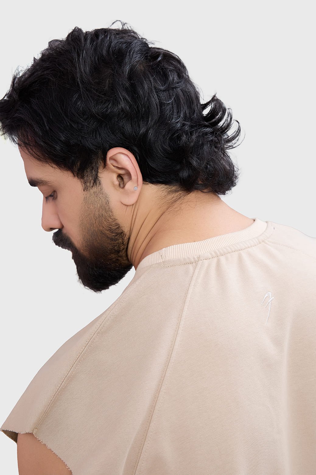 Shell Raw Capsleeves Tank Beige