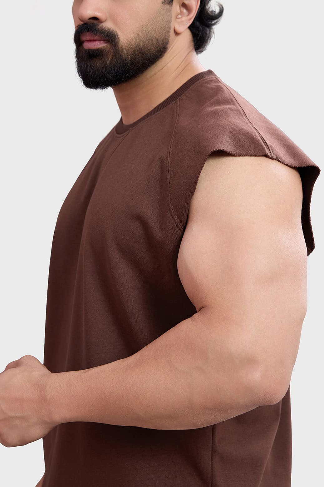 Shell Raw Capsleeves Tank Brown