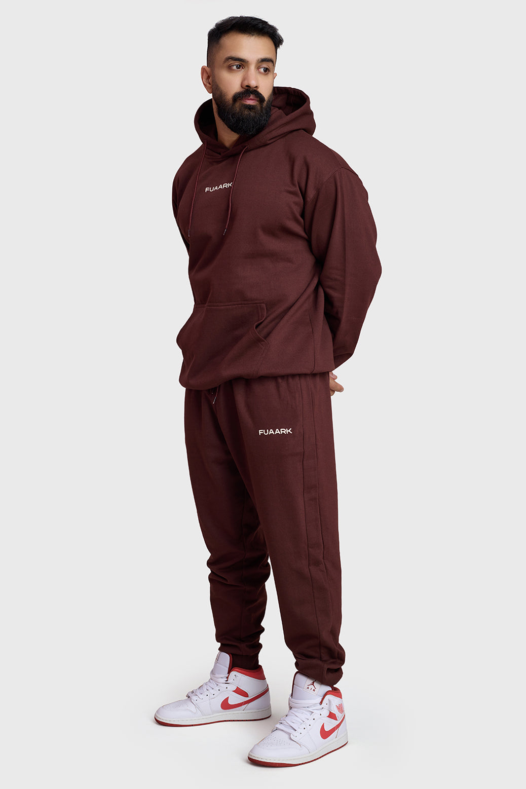 Unisex Signature Oversized Hoodies Brown