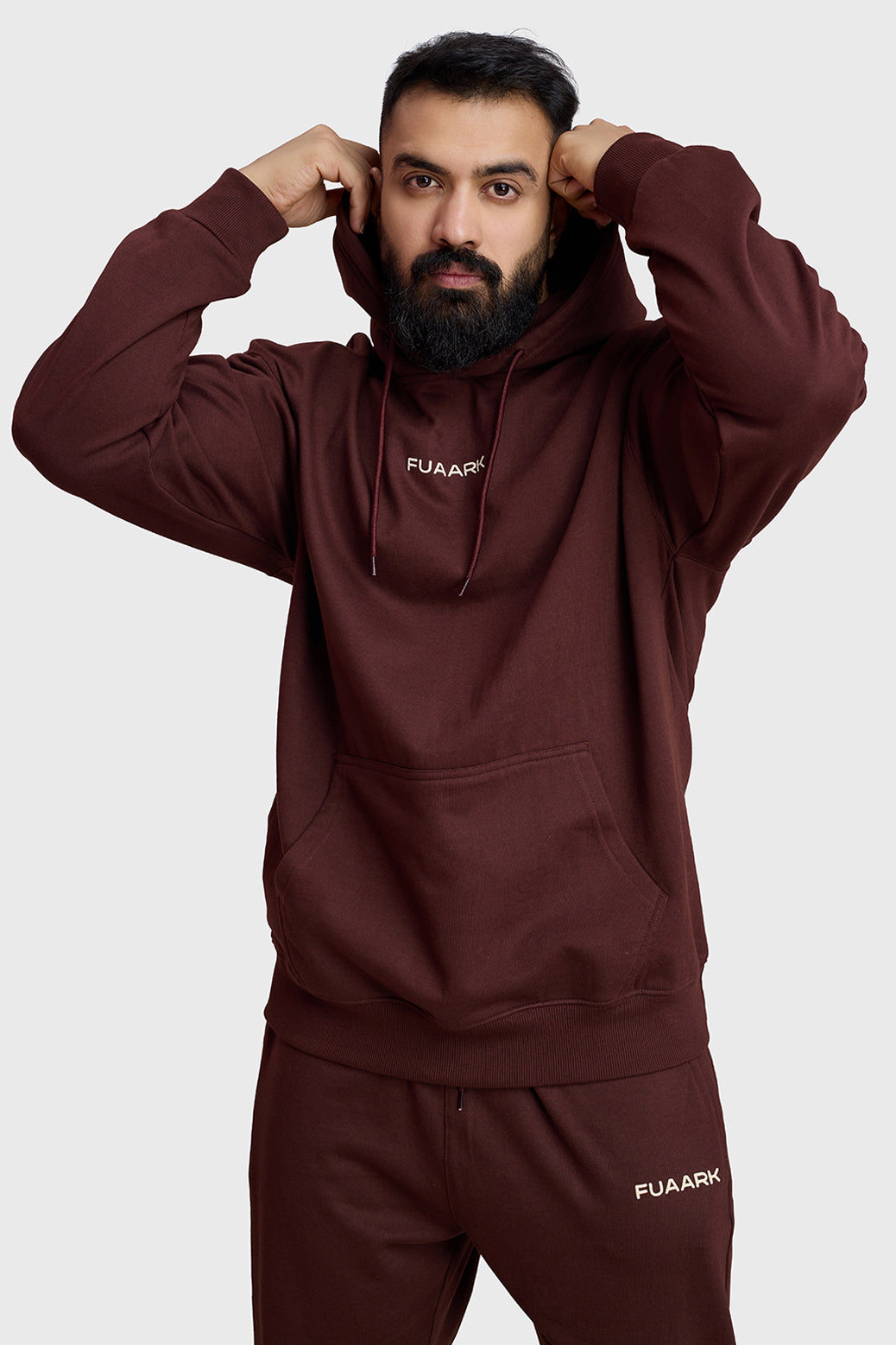 Unisex Signature Oversized Hoodies Brown