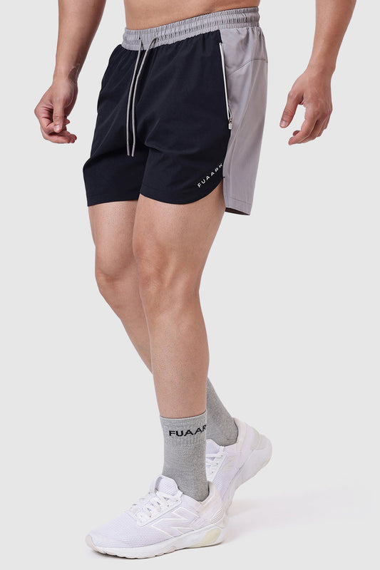 Snap Colourblock Shorts Black