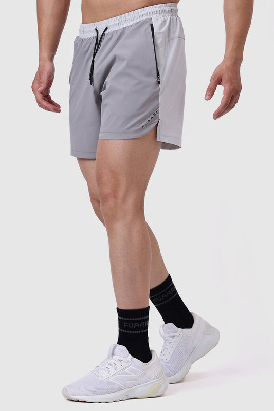 Snap Colourblock Shorts Light Grey
