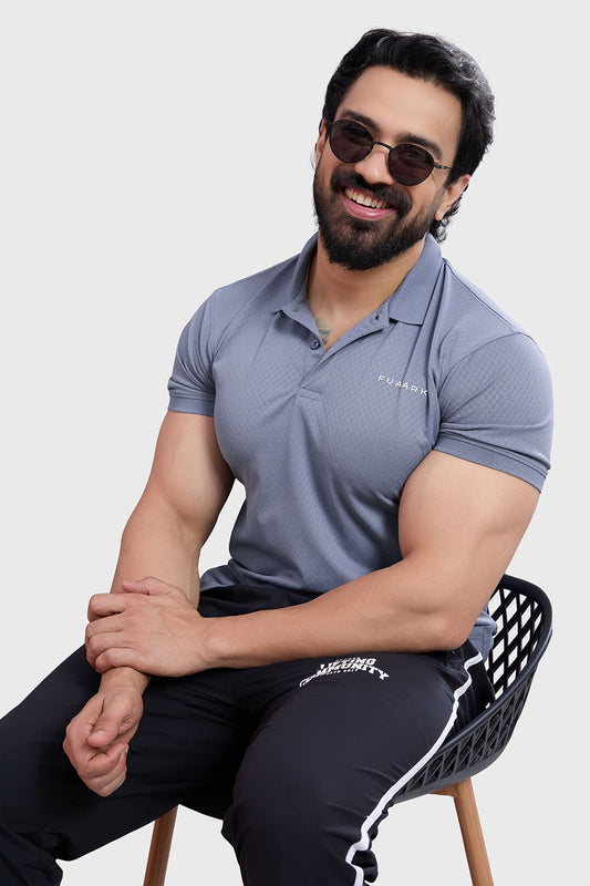 Wave Polo T-shirt Grey