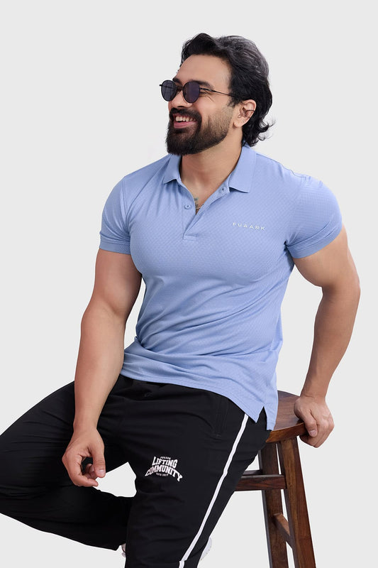 Wave Polo T-shirt Light Blue