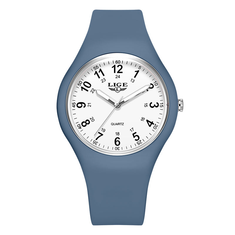 LIGE Minimalist Silicone Quartz Watch – Unisex Design (Available in Multiple Colour Combinations)