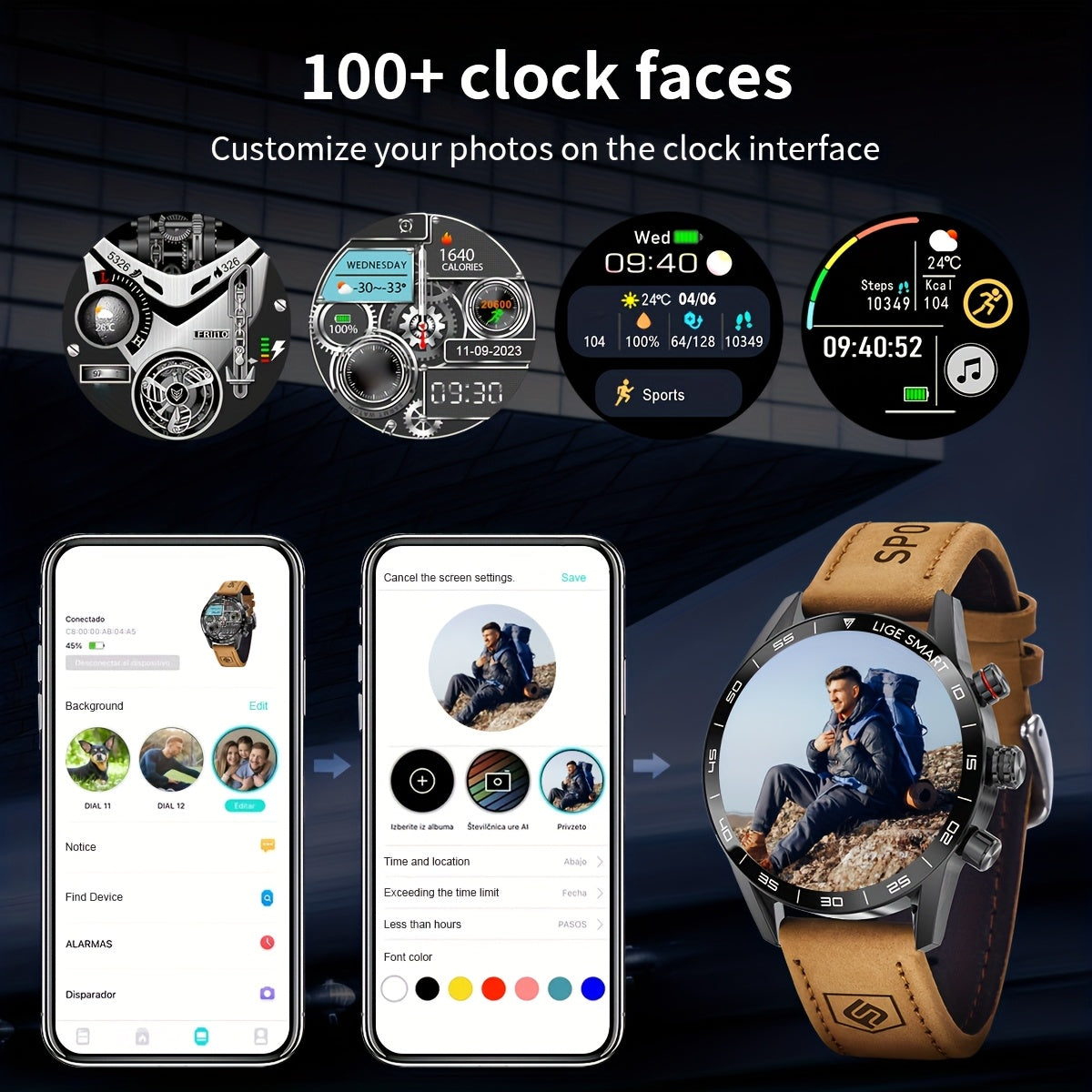 LIGE Smart Watch – Full Touch Screen with Multi-Sport Modes (10 colours available)