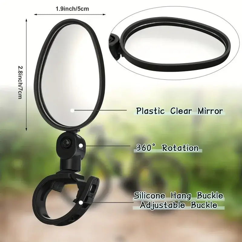 Acrylic Convex Bicycle Handlebar Mirrors (1pc or 2pcs) - SS