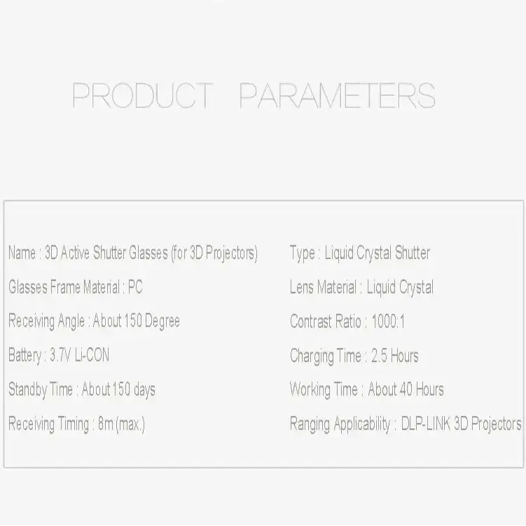 Active Shutter 3D Glasses (96–144Hz) for Projectors - 9eight5