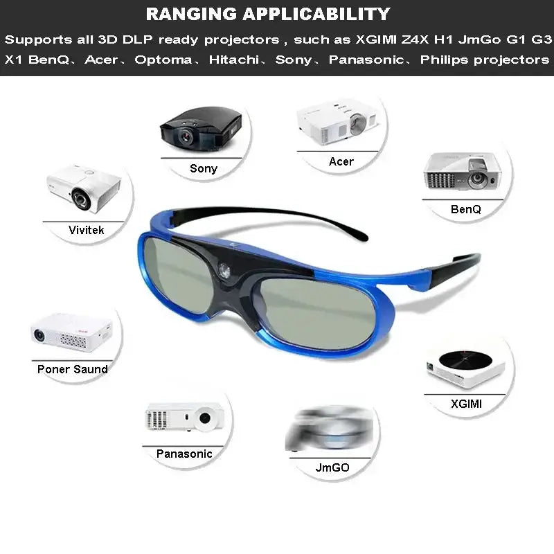 Active Shutter 3D Glasses (96–144Hz) for Projectors - 9eight5