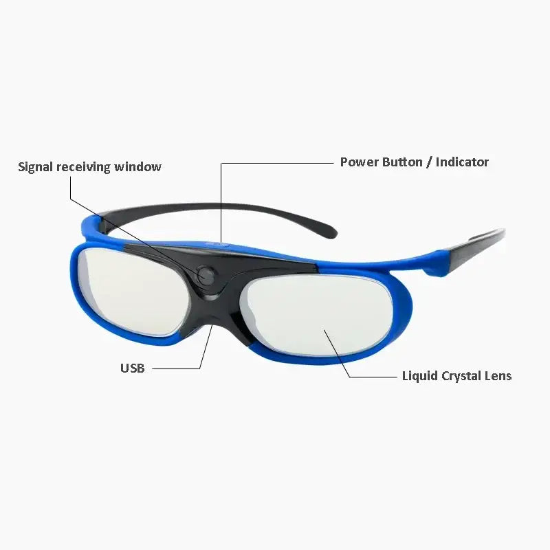 Active Shutter 3D Glasses (96–144Hz) for Projectors - 9eight5