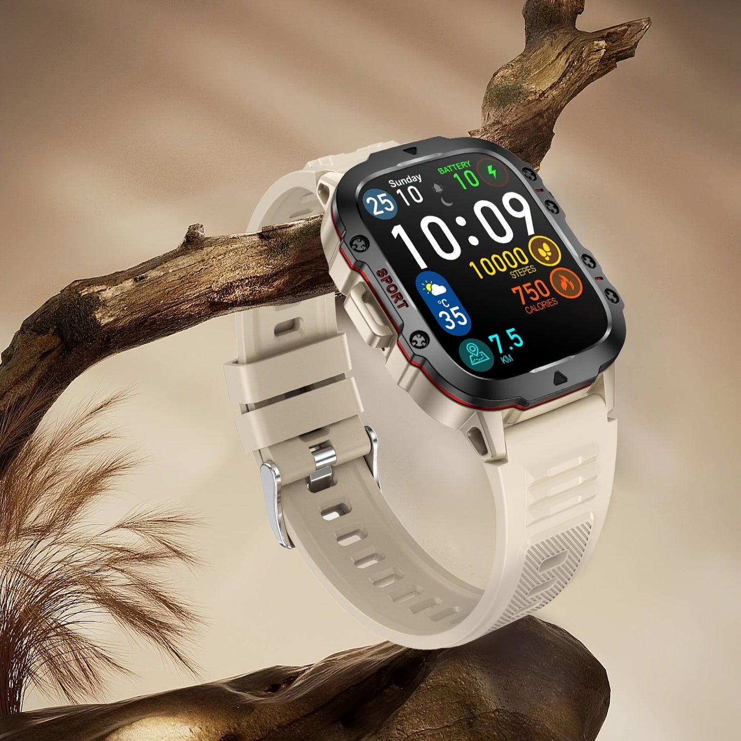 LIGE Men's Smartwatch – Voice Assistant, Breathing Exercises, Raise-to-Wake Screen (4 colours available)