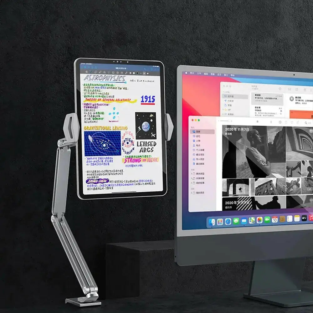 Adjustable Aluminum Tablet and Mobile Phone Stand for 4-12.9 Inch Devices Compatible with iPad Pro Mini and Xiaomi Tab