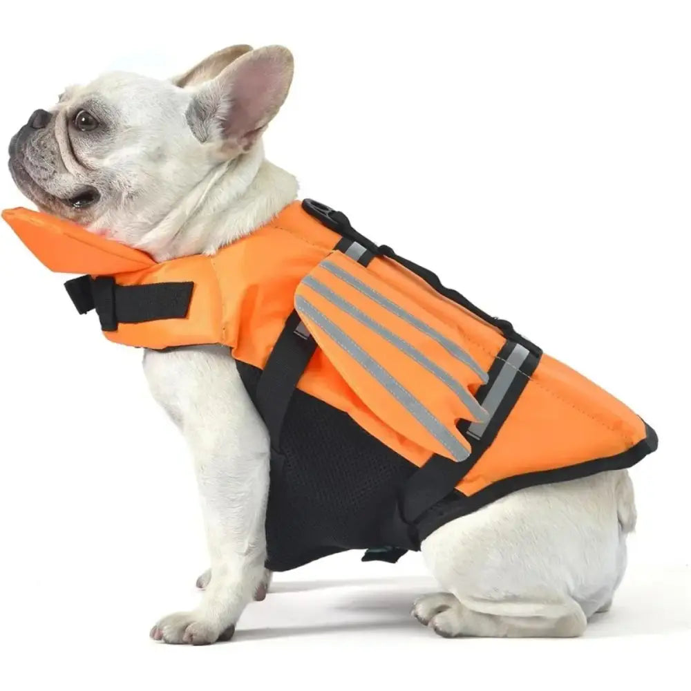 Adjustable Dog Life Jacket with Chin Float & Rescue Handle - Orange / Xtra Small - SS
