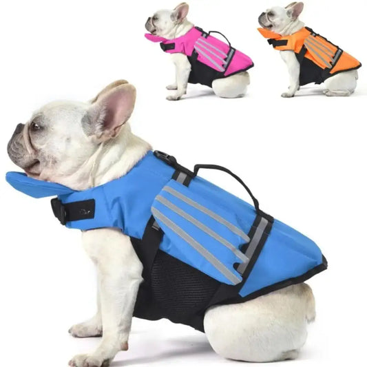 Adjustable Dog Life Jacket with Chin Float & Rescue Handle - SS