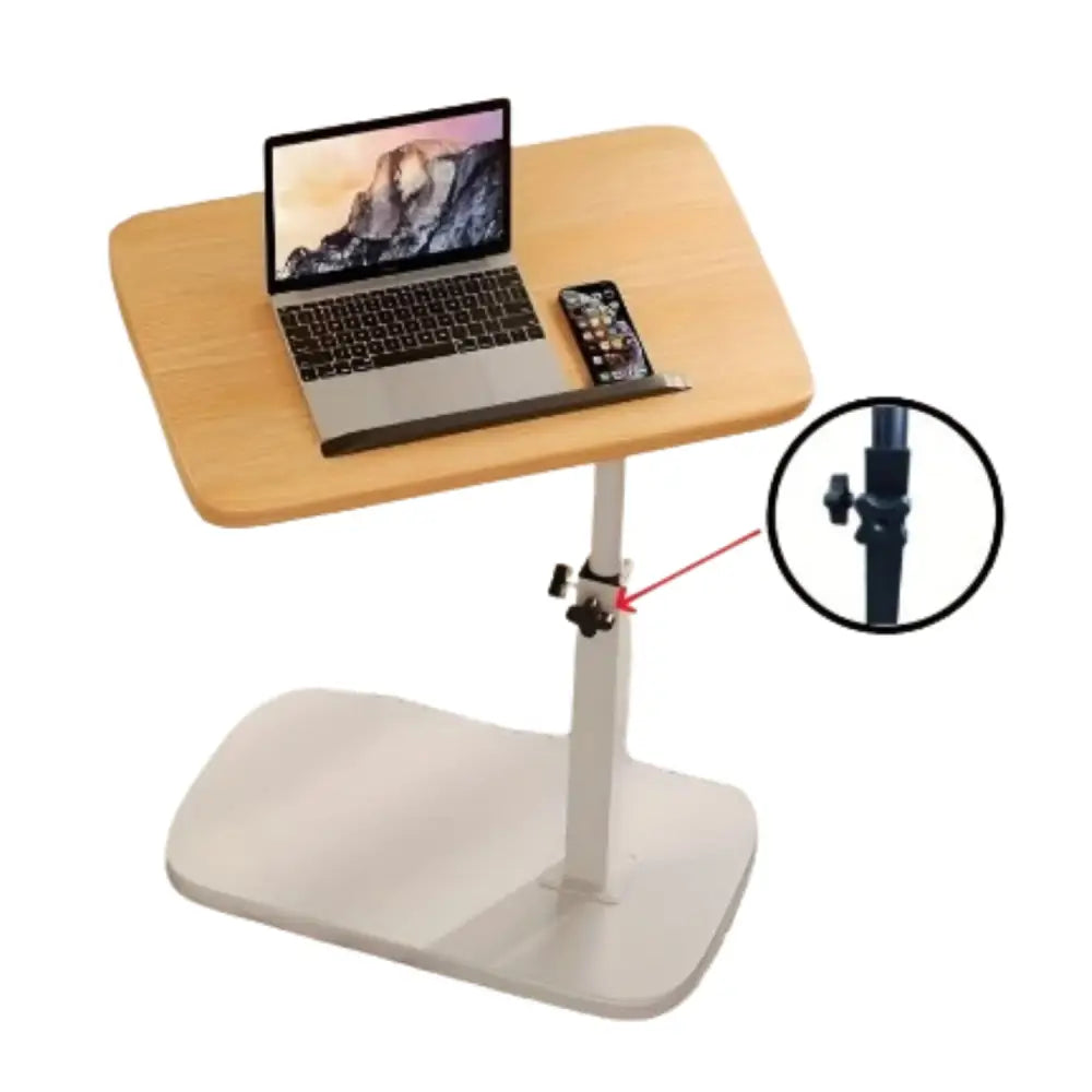 Adjustable Flip-Top Side Table - Wood + White - SS