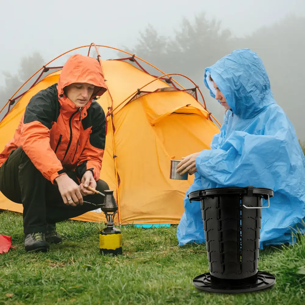 Adjustable Folding Portable Camping Toilet - Black / Portable Toilet - SS