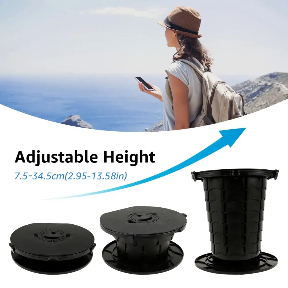 Adjustable Folding Portable Camping Toilet - Black / Portable Toilet - SS