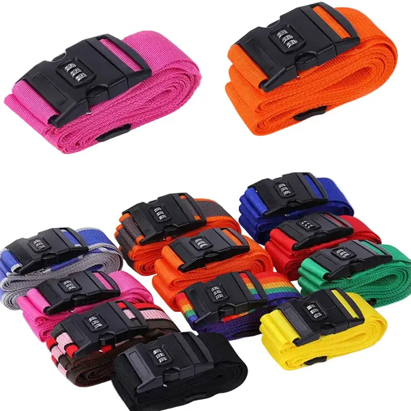 Adjustable Locking Luggage Strap with Buckle (different colours available) - SS