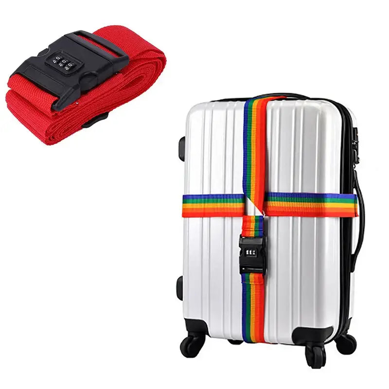 Adjustable Locking Luggage Strap with Buckle (different colours available) - Red / Luggage Strap - SS