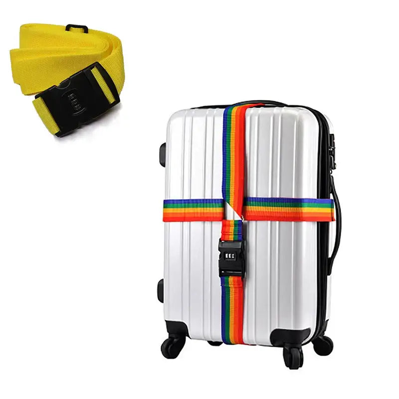 Adjustable Locking Luggage Strap with Buckle (different colours available) - Yellow / Luggage Strap - SS