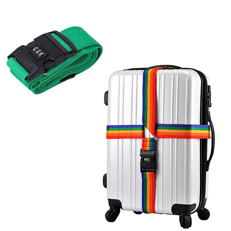 Adjustable Locking Luggage Strap with Buckle (different colours available) - Green / Luggage Strap - SS