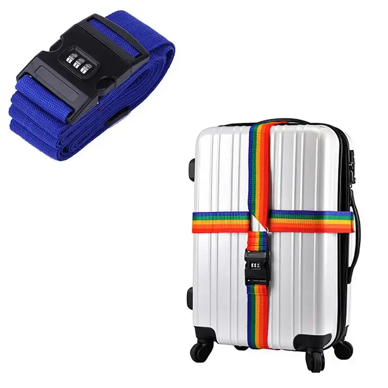 Adjustable Locking Luggage Strap with Buckle (different colours available) - Blue / Luggage Strap - SS