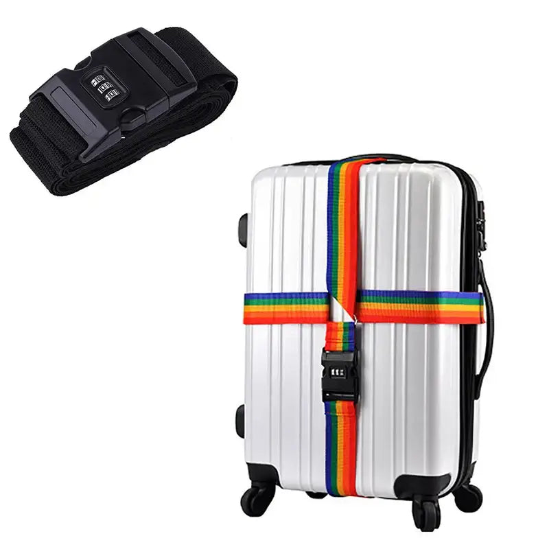 Adjustable Locking Luggage Strap with Buckle (different colours available) - Black / Luggage Strap - SS