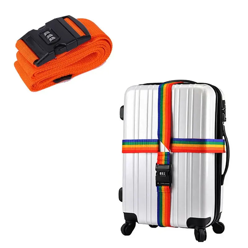 Adjustable Locking Luggage Strap with Buckle (different colours available) - Orange / Luggage Strap - SS