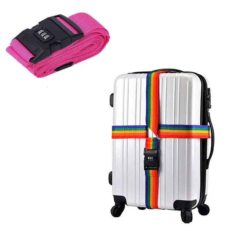 Adjustable Locking Luggage Strap with Buckle (different colours available) - Rose Red / Luggage Strap - SS