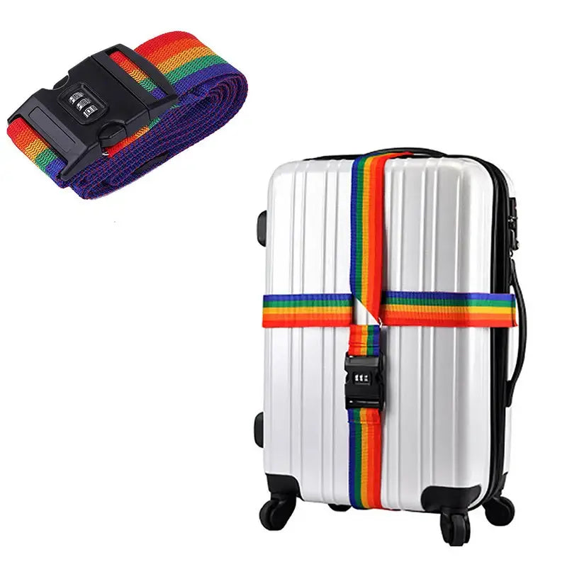 Adjustable Locking Luggage Strap with Buckle (different colours available) - Rainbow / Luggage Strap - SS