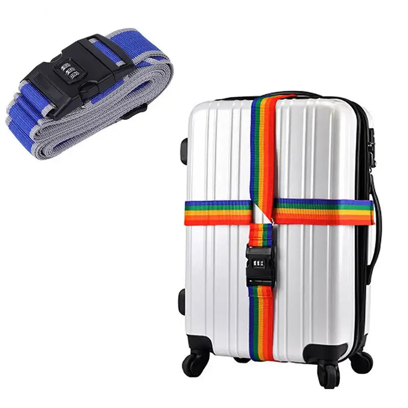 Adjustable Locking Luggage Strap with Buckle (different colours available) - Gray Blue / Luggage Strap - SS