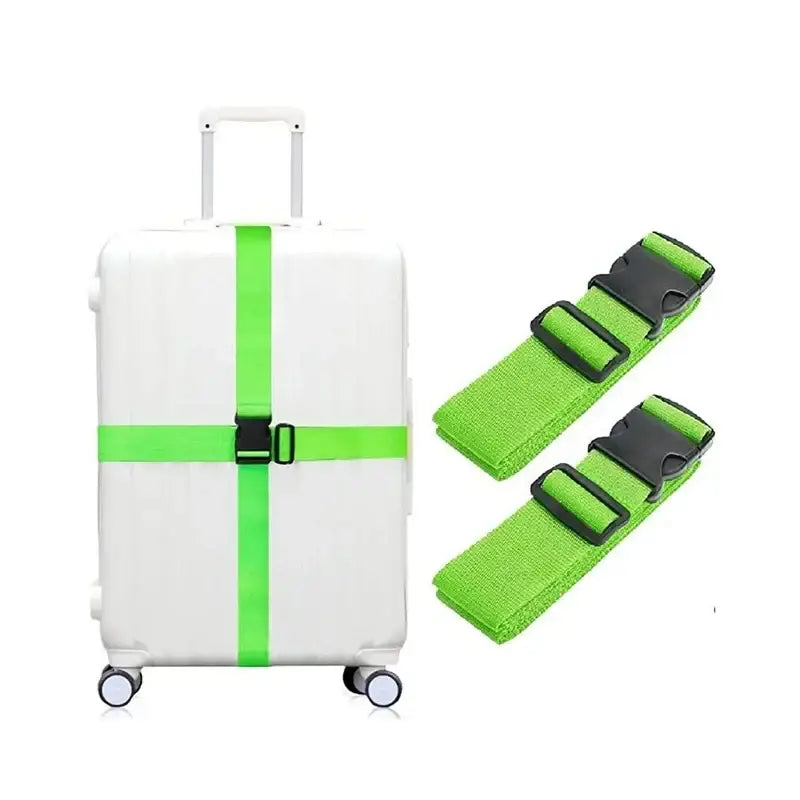 Adjustable Luggage Straps (Pack of 2 with 7 colours available) - Green - SS