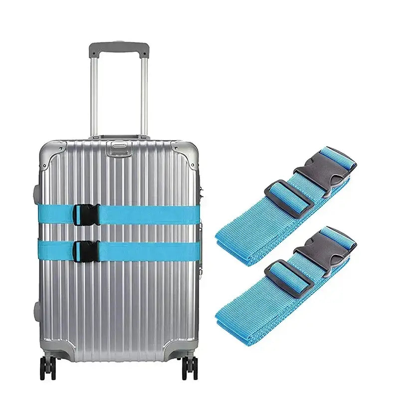 Adjustable Luggage Straps (Pack of 2 with 7 colours available) - Light Blue - SS