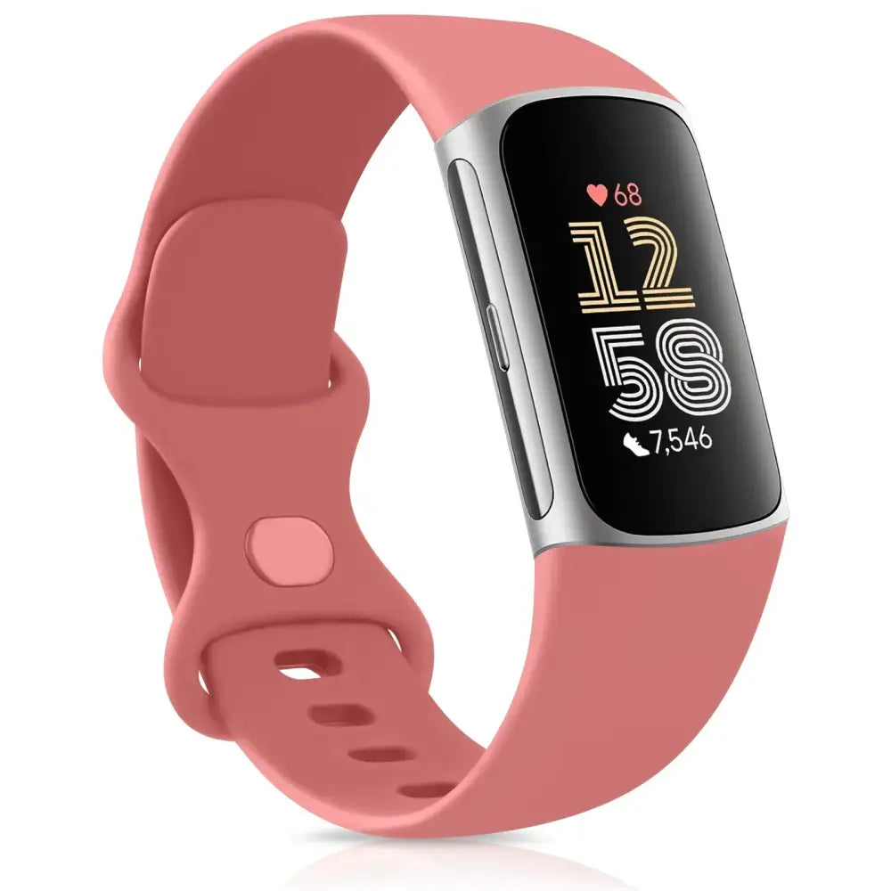 Adjustable Strap for the Fitbit Charge 5/6 (2 sizes & 19 colours available) - Coral Red / Small / Fitbit Charge 5 - TWS