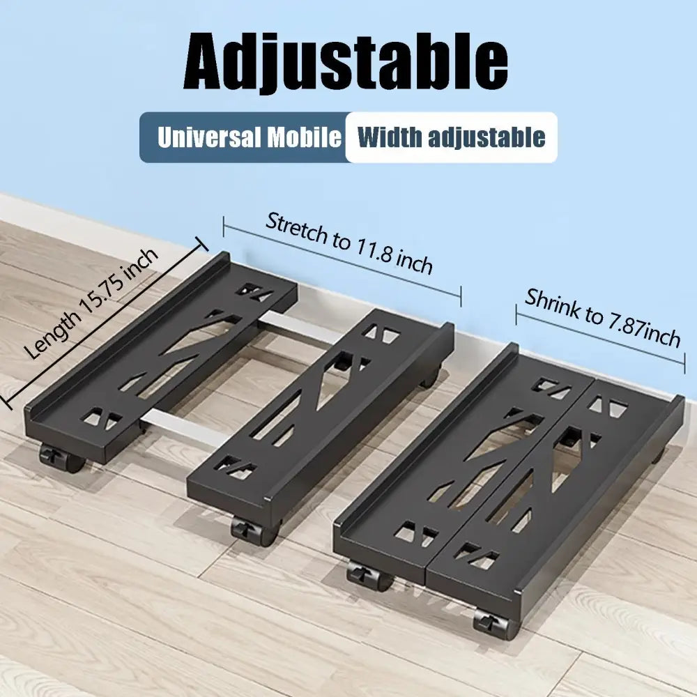 Adjustable Ventilated CPU Stand with Caster Wheels - Ideal Under Desk Holder for Most PC Towers