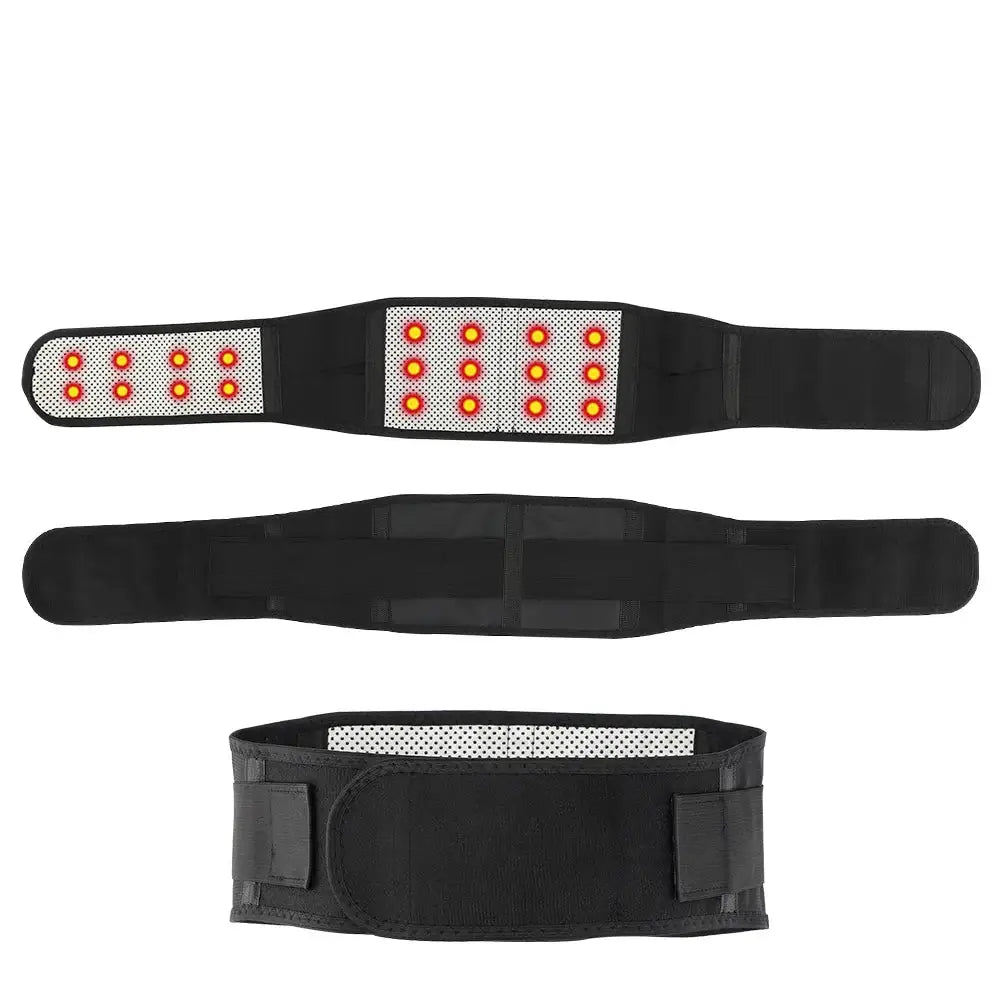 Adjustable Waist Tourmaline Self-Heating Magnetic Therapy Belt - Black / Waist Belt - HBC