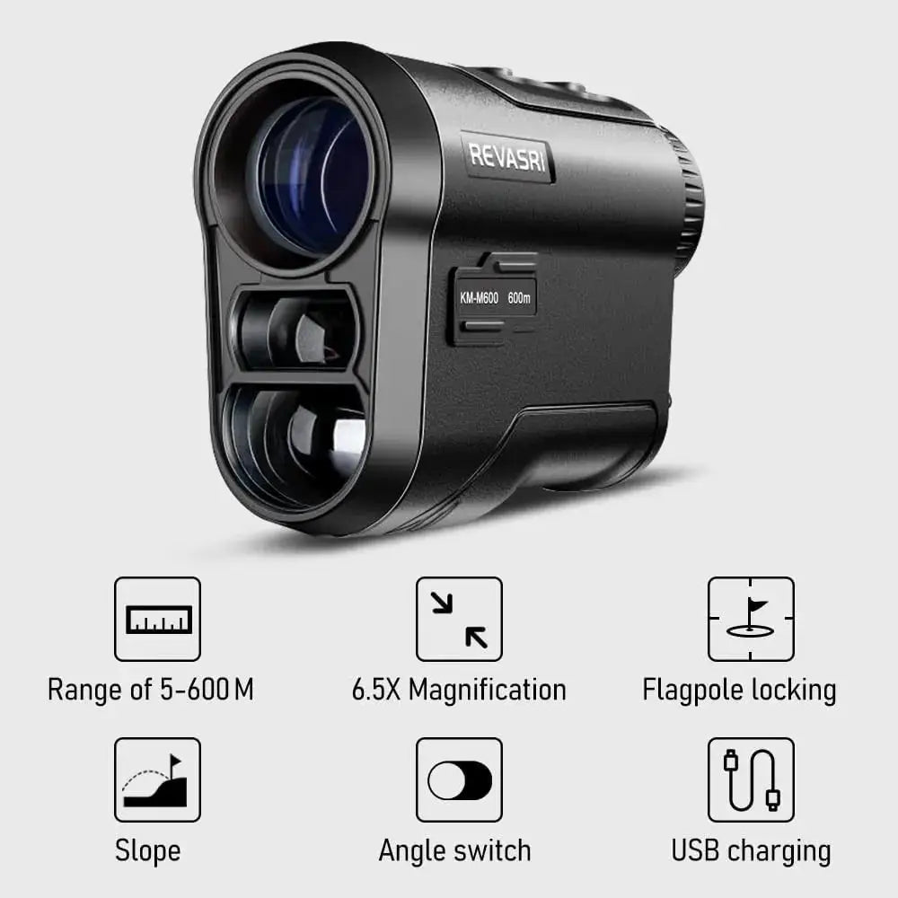 Advanced 600M Golf Laser Rangefinder with Slope Compensation and Flagpole Lock - USB Rechargeable Precision Tool
