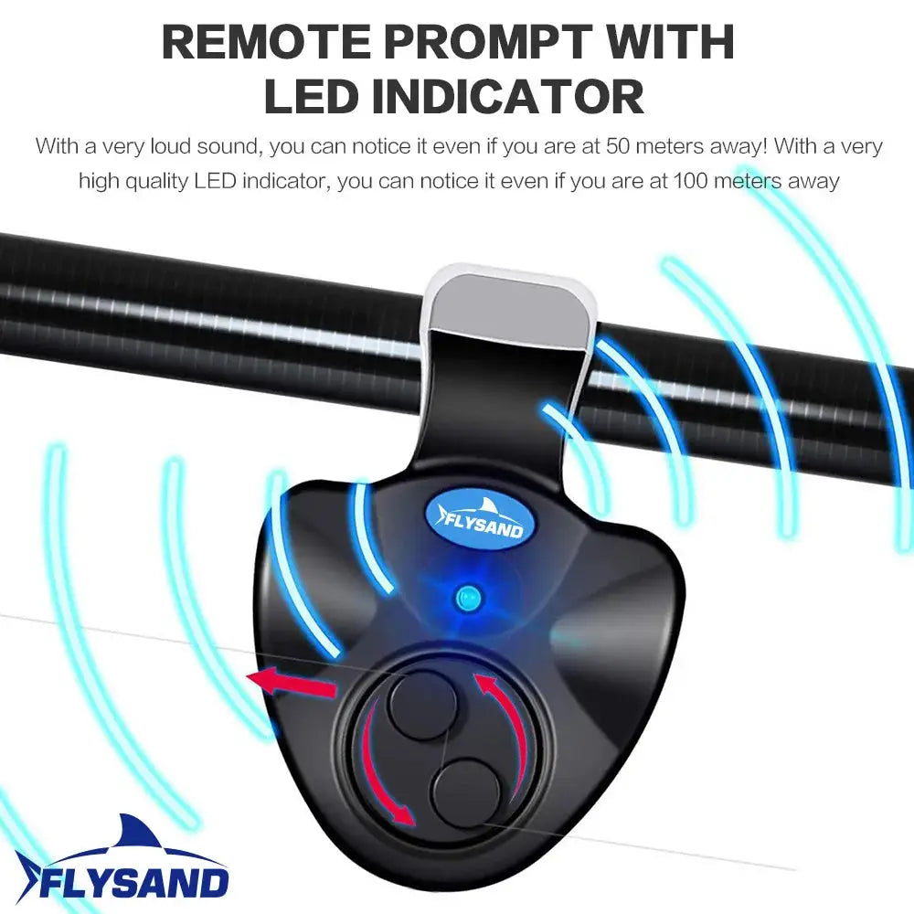 Advanced Electronic Fishing Rod Bite Alarm with Loud Siren and Dual Day/Night Indicator - Battery Included - Black