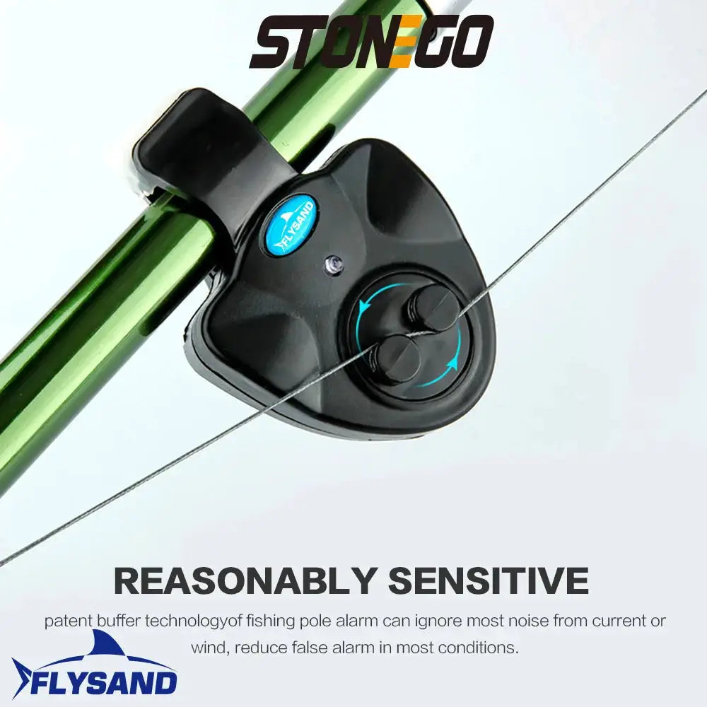 Advanced Electronic Fishing Rod Bite Alarm with Loud Siren and Dual Day/Night Indicator - Battery Included - Black