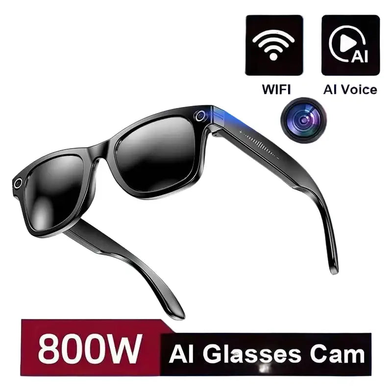 AI Smart Glasses 800W Camera – Photo/Video & Calls (different models available) - Black Sunglasses / AI Glass - 9eight5